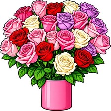 30 Custom Multi Color Roses Personalized Address Labels