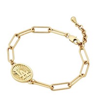 Bijoux Sport by Luv Aj MLB Gold Plated Brass Oval Coin Bracelet LA Dodgers