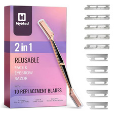 2-In-1 Stainless Steel Dermaplane Razor for Women Face Razors for Women, Eye Bro