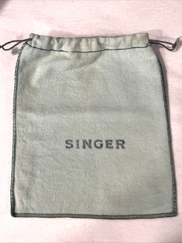 SINGER Sewing Machine drawstring BAG 7x8" Green Vintage