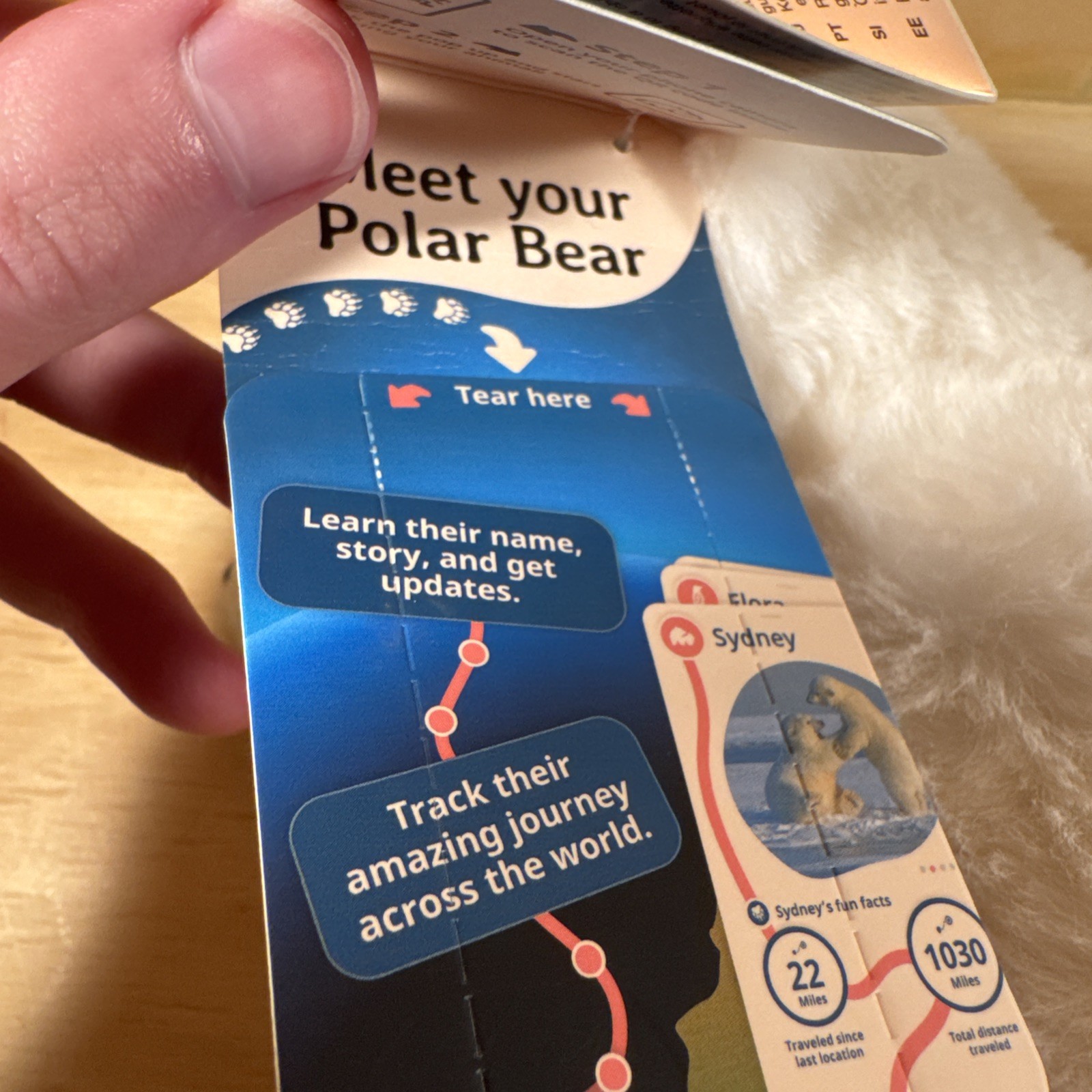 NEW TAG Fahlo Polar Bear Plush Trackable Polar Bears Support Wild Life RARE