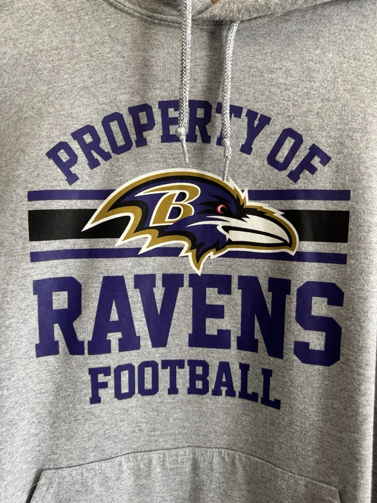 VETEMENTS NFL Team Fan Apparel Baltimore Ravens Pullover Felpa con Cappuccio Uomo XL Grigio