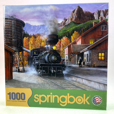 Springbok Mountain Express 1000 Pc Jigsaw Puzzle Trains 24 x 30 New