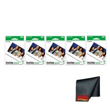 Fujifilm Instax Wide Instant Film, 100 Exposures w/ Cleaning Cloth