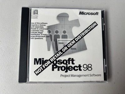Microsoft Project 98 Software With CD Product Key Included - Near Mint Disc!