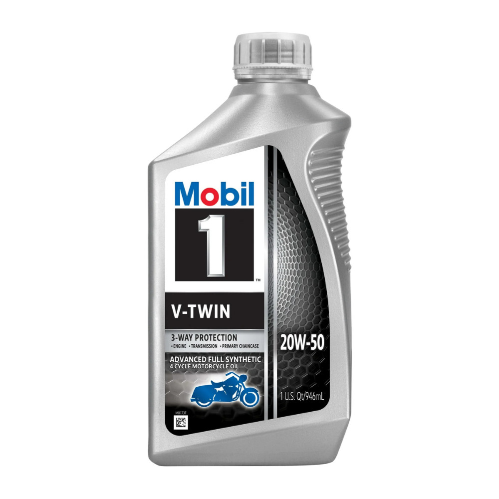 4 Pack Mobil 1 V-Twin 20W-50 Advanced Full Synthetic Motorcycle Motor Oil, 1 Qt