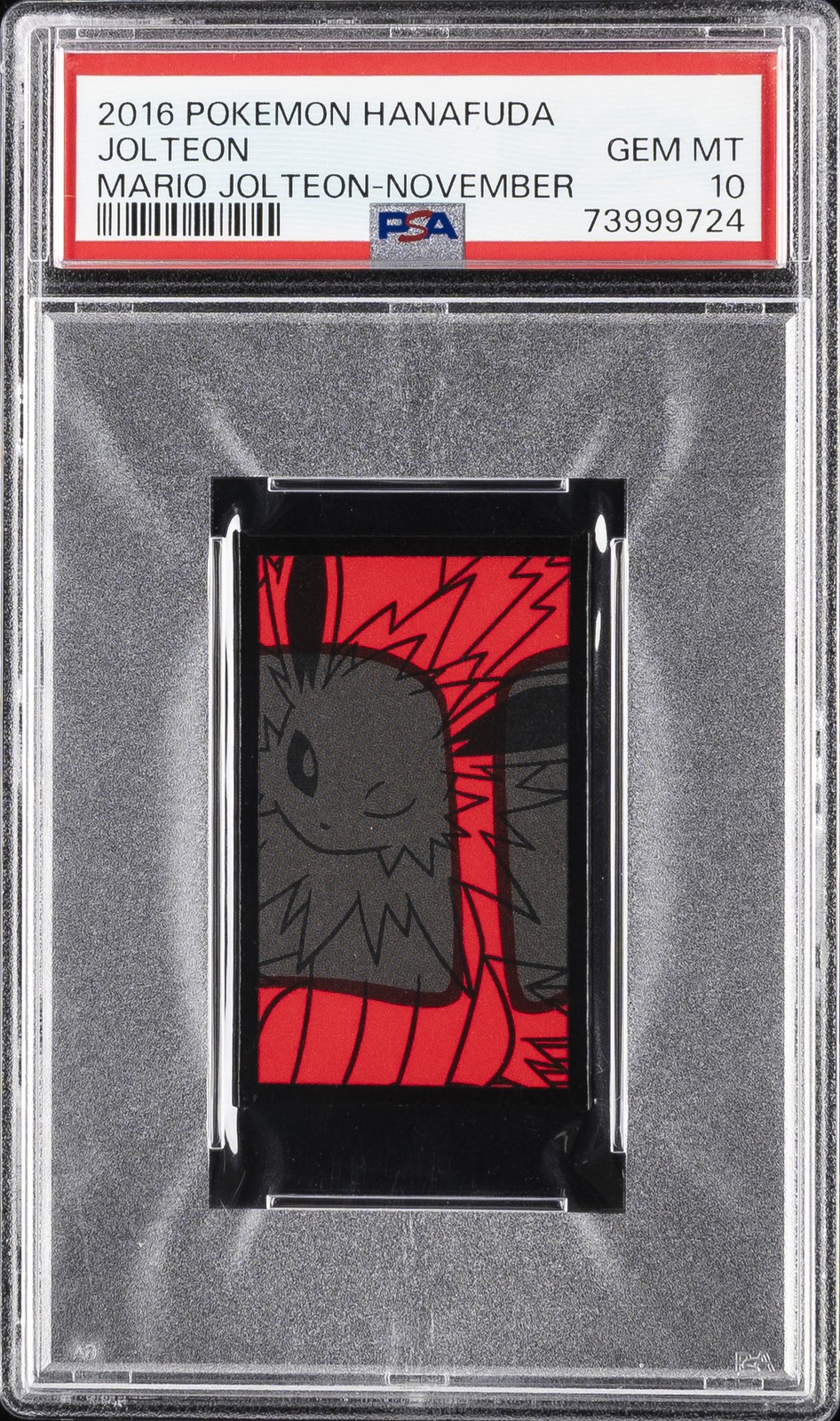 2016 POKEMON HANAFUDA MARIO PIKACHU NOVEMBER JOLTEON PSA 10