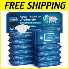 Adult Wet Wipes with Aloe Vera  Vitamin E, 8"x12" 600 ct 