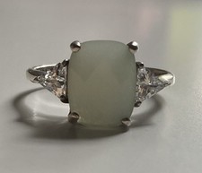 925 Silver Quartz CZ Ring Size 9