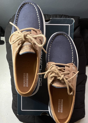 Skechers GO WALK LITE-CORAL Navy Canvas Sneakers On-The-Go Lightweight Lace Up