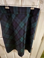 Lands End Tartan Plaid Blue, Green Black Pattern Skirt Size 4