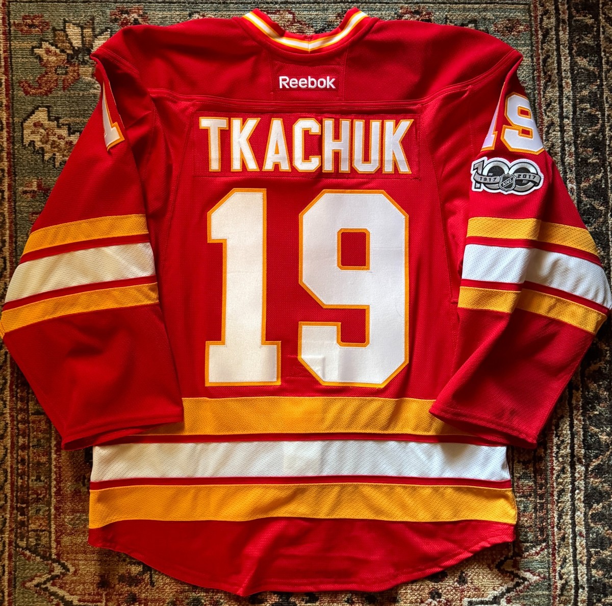 Matthew Tkachuk Calgary Flames NHL Hockey Jersey, Reebok Edge