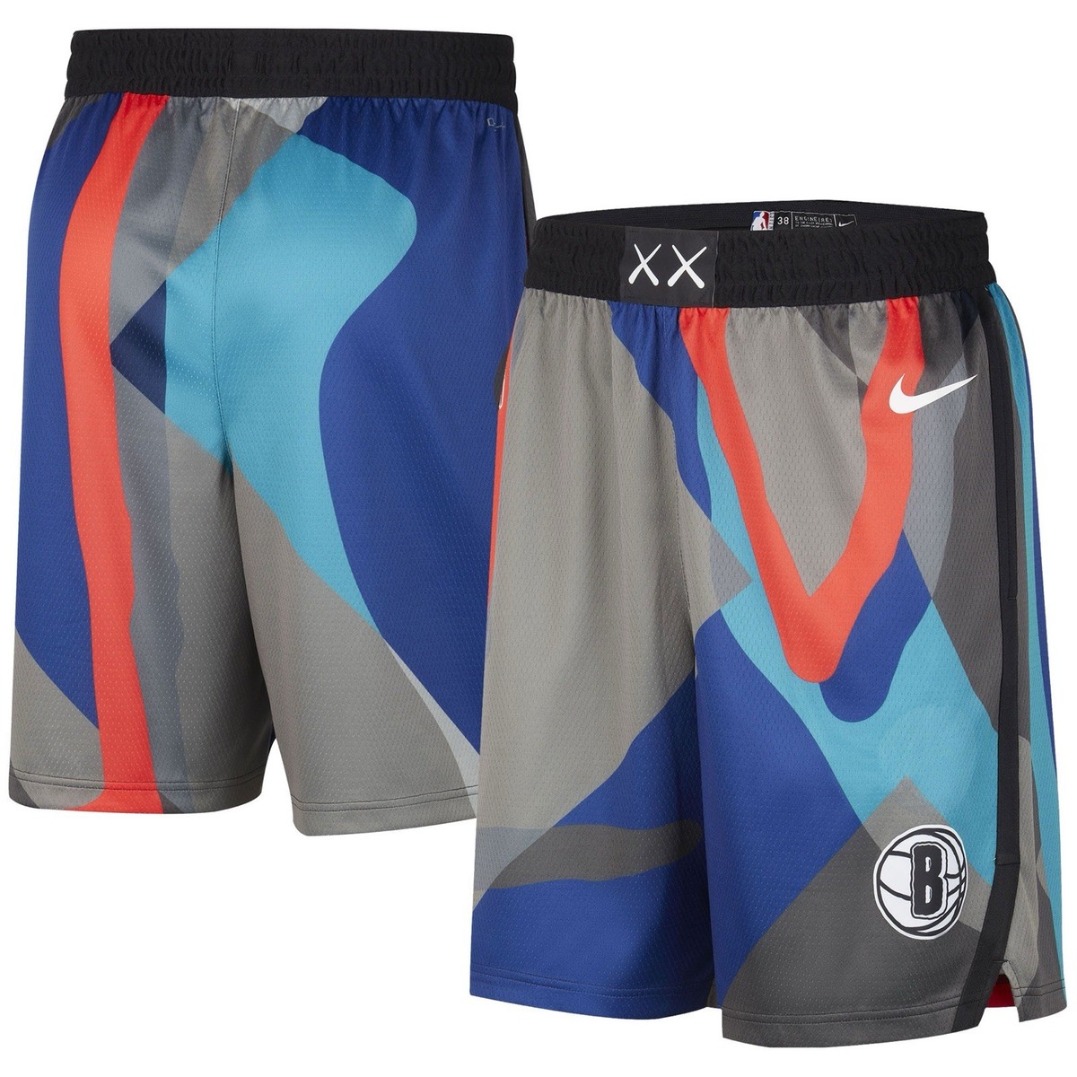 Nike Kaws X Brooklyn Nets 2023/24 City Edition NBA Shorts NWT