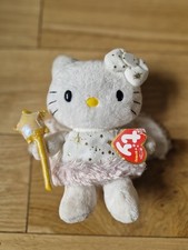 Gold Angel Hello Kitty 8" TY Beanie Baby Collection Excellent Condition With Tag