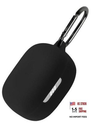 Silicone Case for JBL Tune Buds, Protective Cover with Carabiner () Black