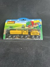BRIO Vintage 33646 Yellow Engine With Tender. Wooden Train Sweden 2001 RARE NIB 