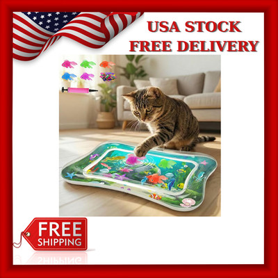 Interactive Cat Toy for indoor Cats, Upgraded Cat Water Mat with Fish - Thick...