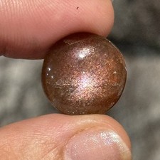 10.4ct 17x5mm Rare African Purple Haze Sunstone Round Polished Cabochon Gem