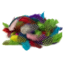 Perlhuhnfedern 5g Natur & Bunt 3–5 cm | Bastelfedern DIY Deko Osterdeko Boho