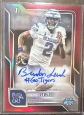 Topps 2025 Bowman Chrome Brendon Lewis Memphis Red Refractor Auto /5 BCA-BL