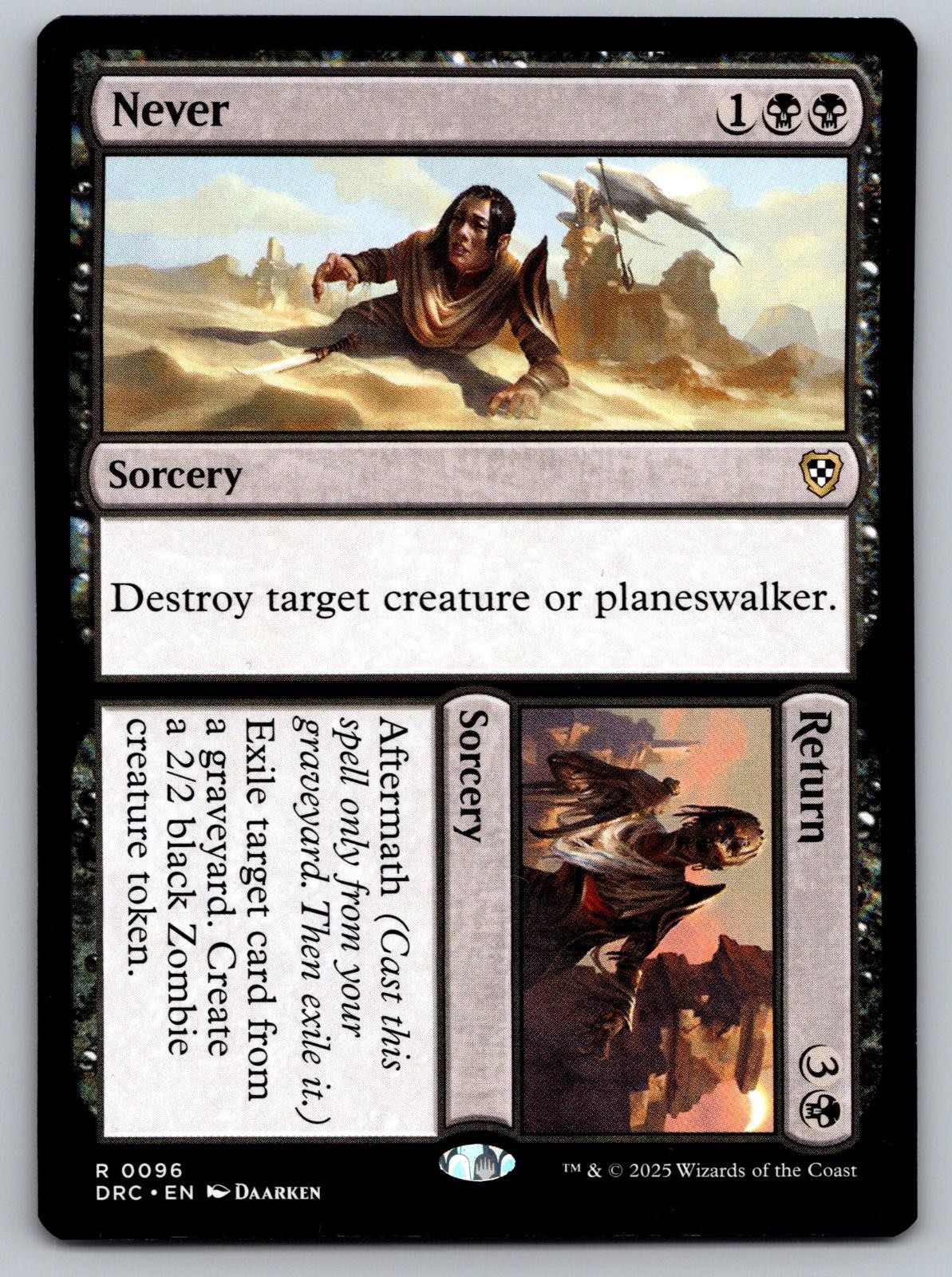 Never // Return 96 Rare Commander: Aetherdrift Magic: The Gathering Near Mint