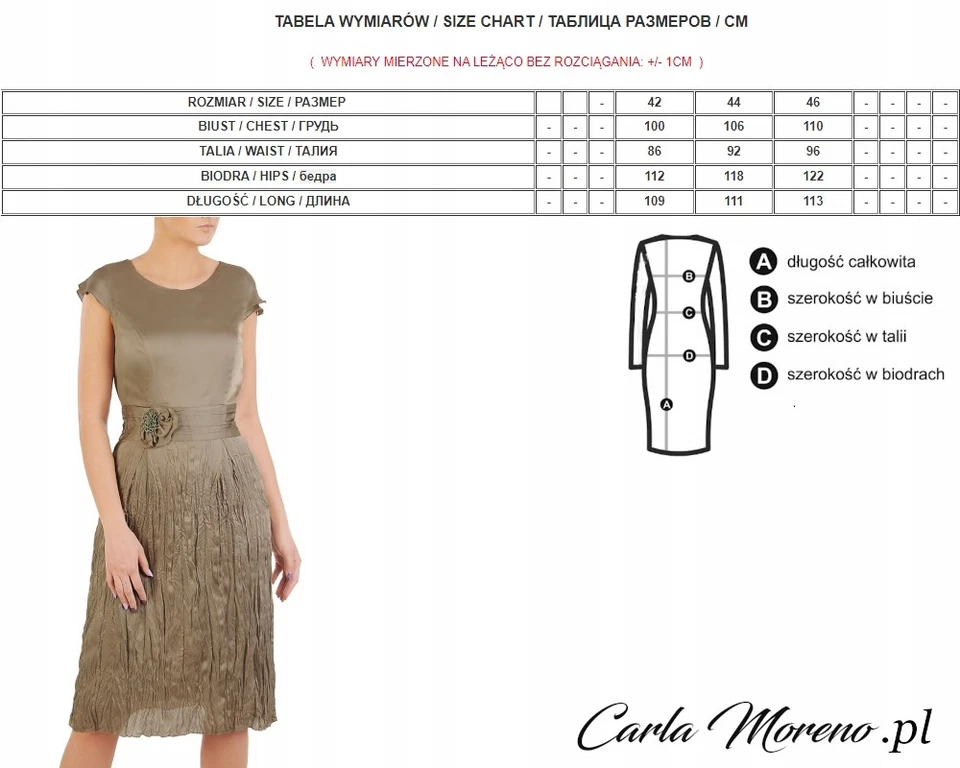 Carla Moreno Idalia Midikleid Chiffon Crinkle Kurzarm Rosa Khaki Kupfer 42 44 - Bild 2 von 4