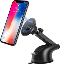 Magnetic Car Phone Holder, Vehicle Windshield Dashboard Cellphone Mount, Suct...