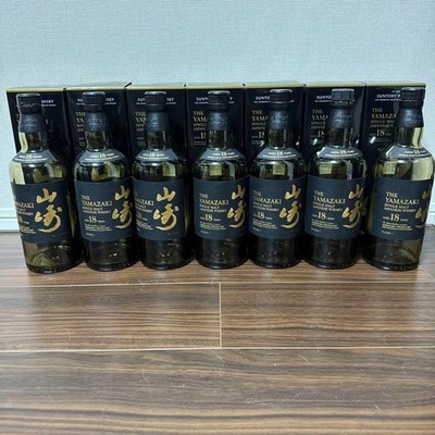 SUNTORY Yamazaki Whiskey 18years Old Empty Bottle 7-Piece Set w/Box JAPAN USED
