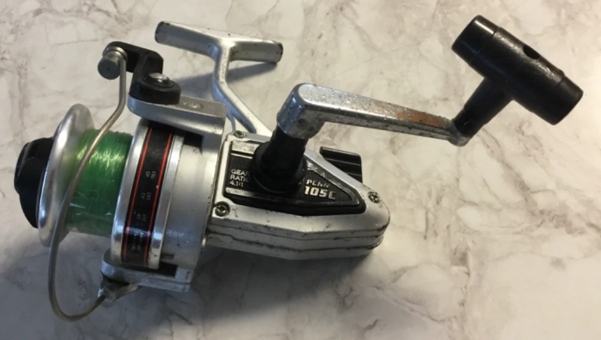 Ancien Moulinet Toupie Penn 105CS – Argenté, Vintage, Pour Pièces Détachées
