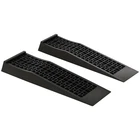 HOMCOMC 2 Pcs 70x20cm Thick Plastic Curb Ramps Anti-Slip Surface Tyre Friction