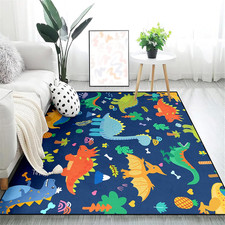 Cartoon Dinosaur Area Rug for Kids - Blue 4'5''x6' Fun Animal Design