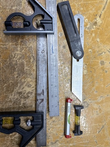 Empire 12” Combo Square + No130 Bevel + Swanson Levels USA Lot