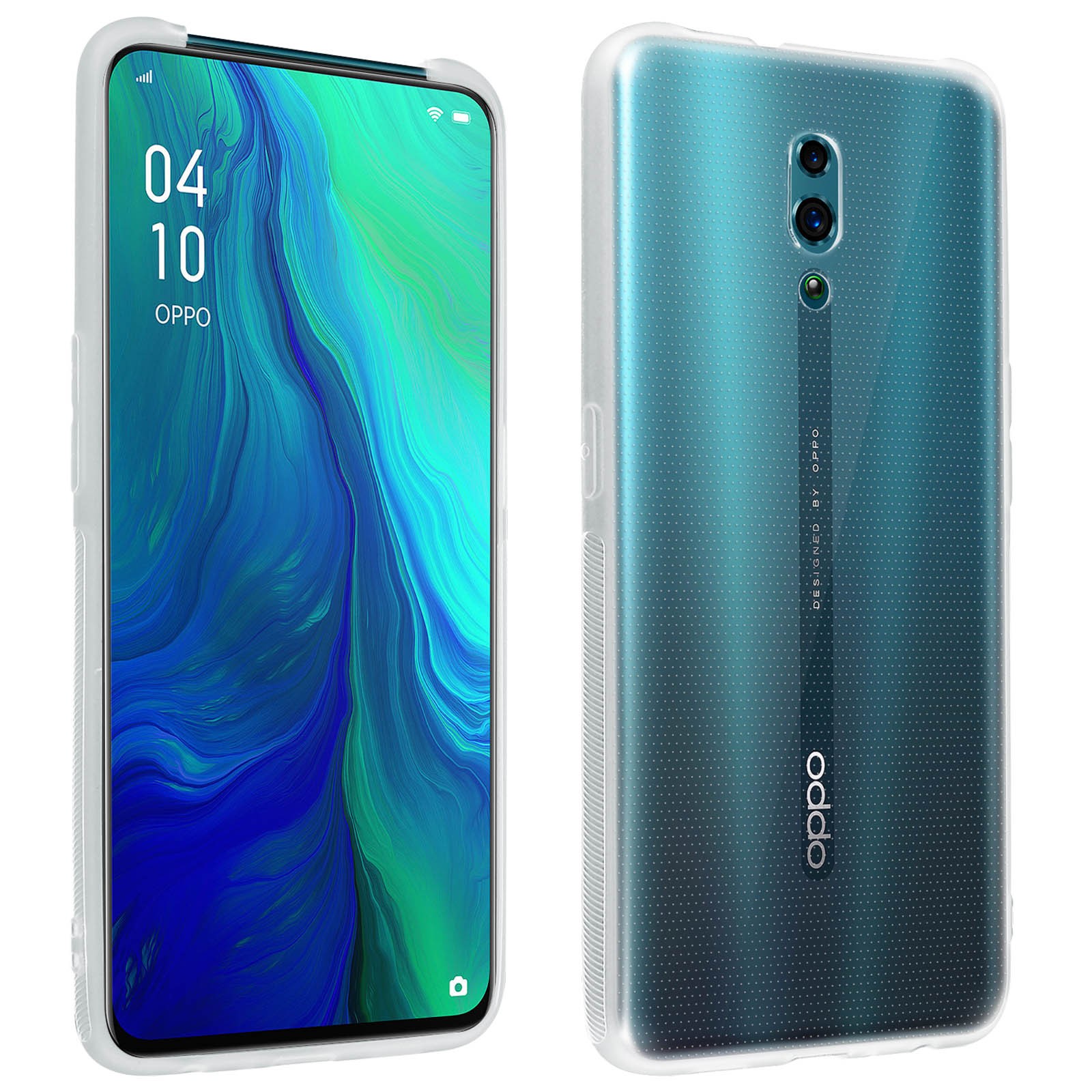 Coque arrière transparente Oppo Reno incassable avec vitre de protection écran