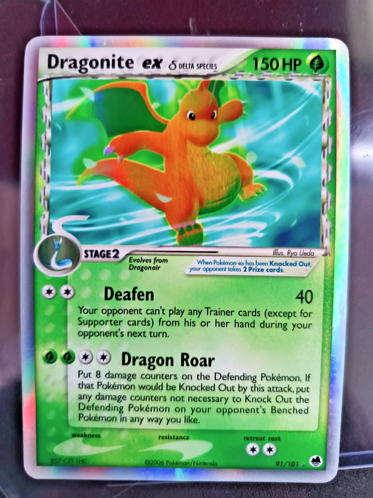 Dragonite ex Delta Species Holo 2006 Pokemon EX Dragon Frontiers #91/101 NM