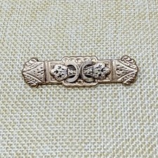 Antique Victorian Taille d'Épargne Gold Filled Bar Pin Brooch — listing 4