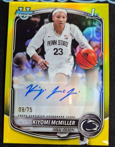 Kiyomi Mcmiller 2025-26 Topps Bowman Chrome 09/75 Auto Yellow 1st #CPA-KM