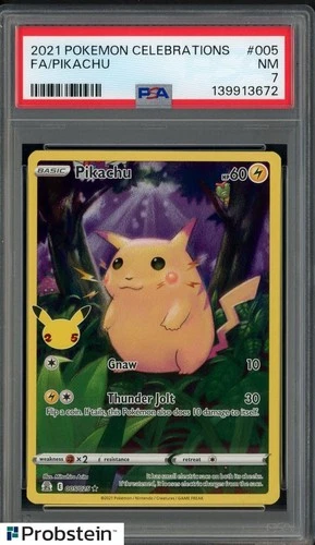 #2 2021 Pokemon Celebrations #005 FA Pikachu PSA 7 NM