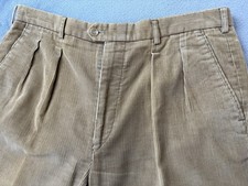 Vintage Vtg YSL Yves Saint Laurent Corduroy Beige Pants 34x32 Pockets Pleated