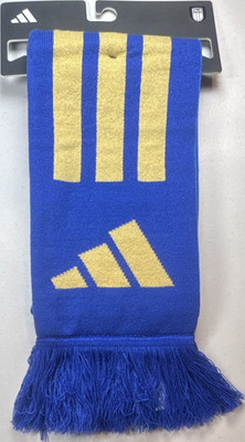 adidas Italy Italia FIGC Soccer Fan Scarf Blue/Gold with Fringe