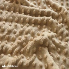 Polka Dot Minky Fabric By The Yard Camel