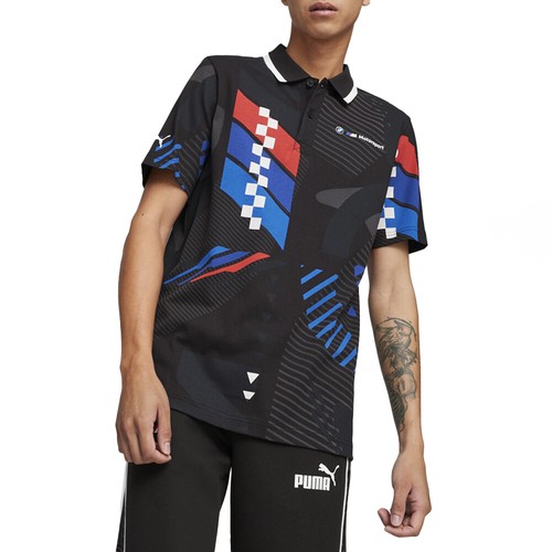Puma Bmw Mms Graphic Kurzarm Poloshirt Herren schwarz Freizeit 62415201