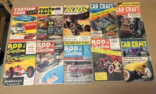 Lot Of 12 Vintage Car Craft Magazine 1950's Hot Rod Roadster Ford Chevy GMC - 第 1/9 張圖片