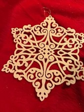 White Iridescent Glittered Snowflake  10 inch  set of 4