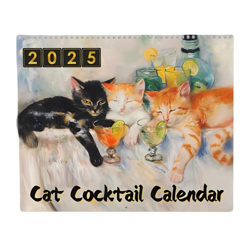 2025 Cocktails Calendar 2025 Meow-Tail Hour Wall Calendar - Catart, Gifts9158