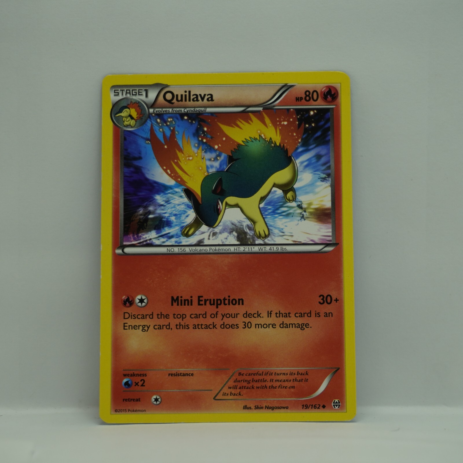 Genuine Pokémon TCG Quilava Breakthrough 19/162 2015 Common NM Free Shipping
