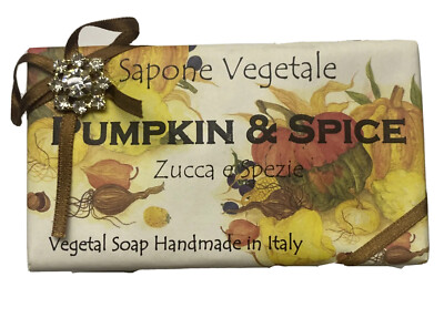 NEW Pumpkin & Spice Vegetable Soap Bar 10.5 OZ. Handmade by Alchimia Italy