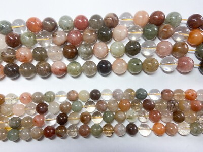 Multi-color Rutilated Quartz Round beads 12mm/16mm.Natural Gemstone Beads 7.75''