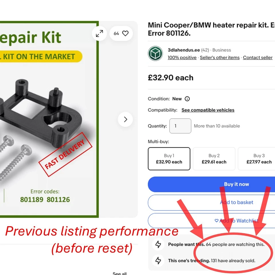 Mini Cooper/BMW heater repair kit. Error 801189. Error 801126. - Image 2 of 4