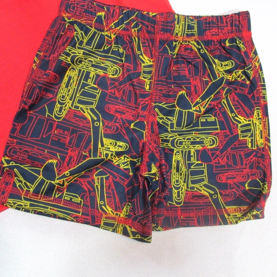 Gymboree Gimmies Pijama Niños 4 XS Rojo Excavadora Construcción Manga Corta Nuevo  Foto 3 de 4
