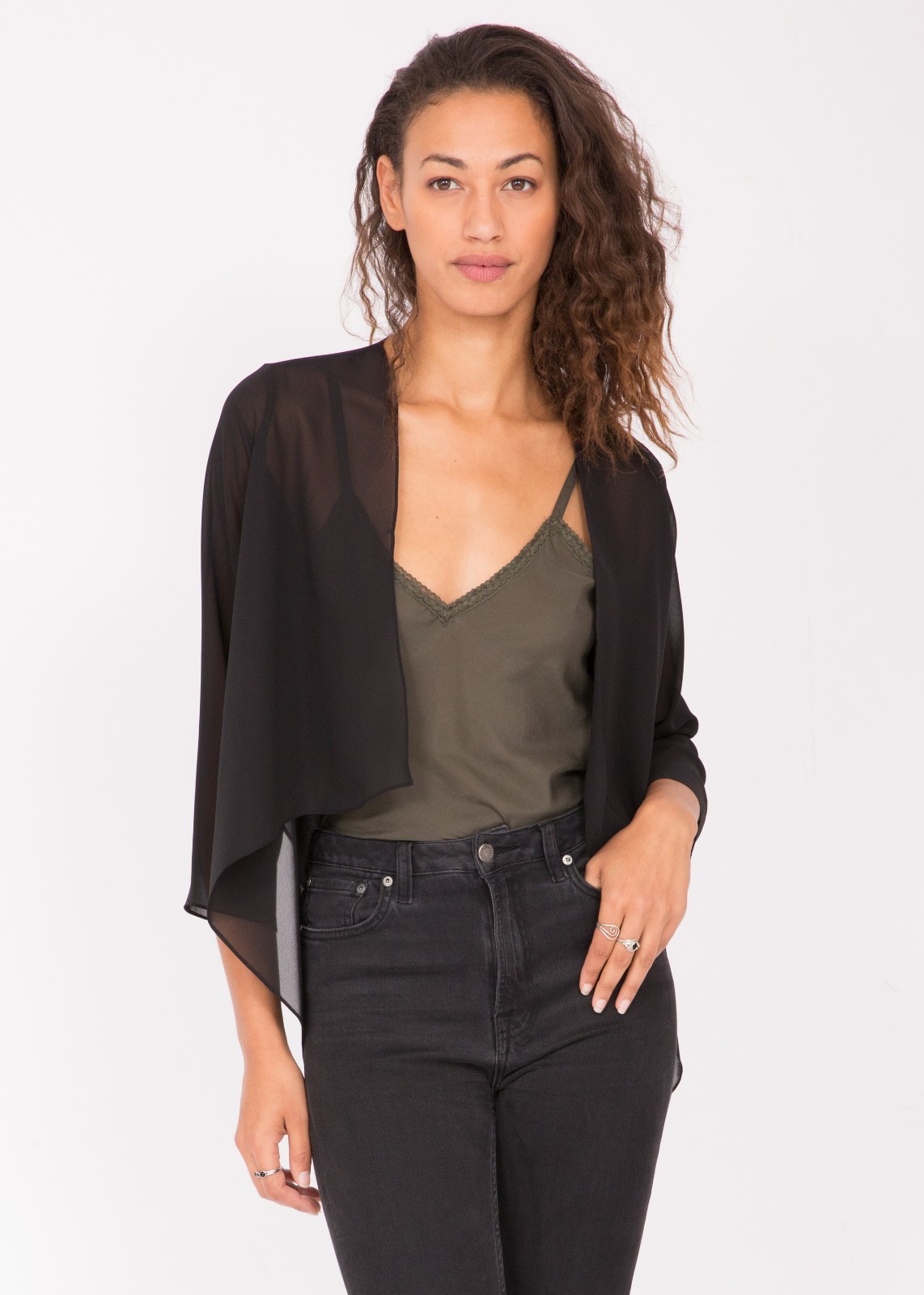 Sheer Chiffon Shrug Bolero Jacket | eBay